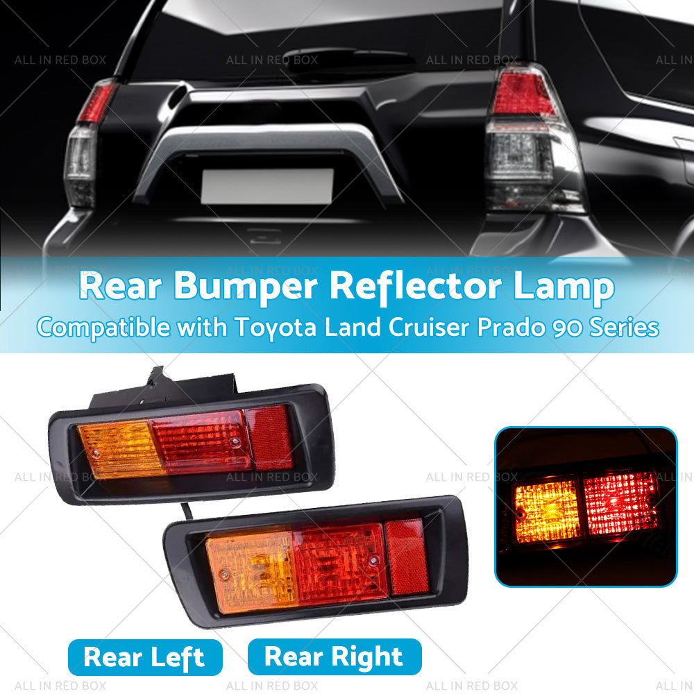 2x Rear Bumper Light Reflector Lamps Suitable for Land Cruiser Prado J90 95 LR-2
