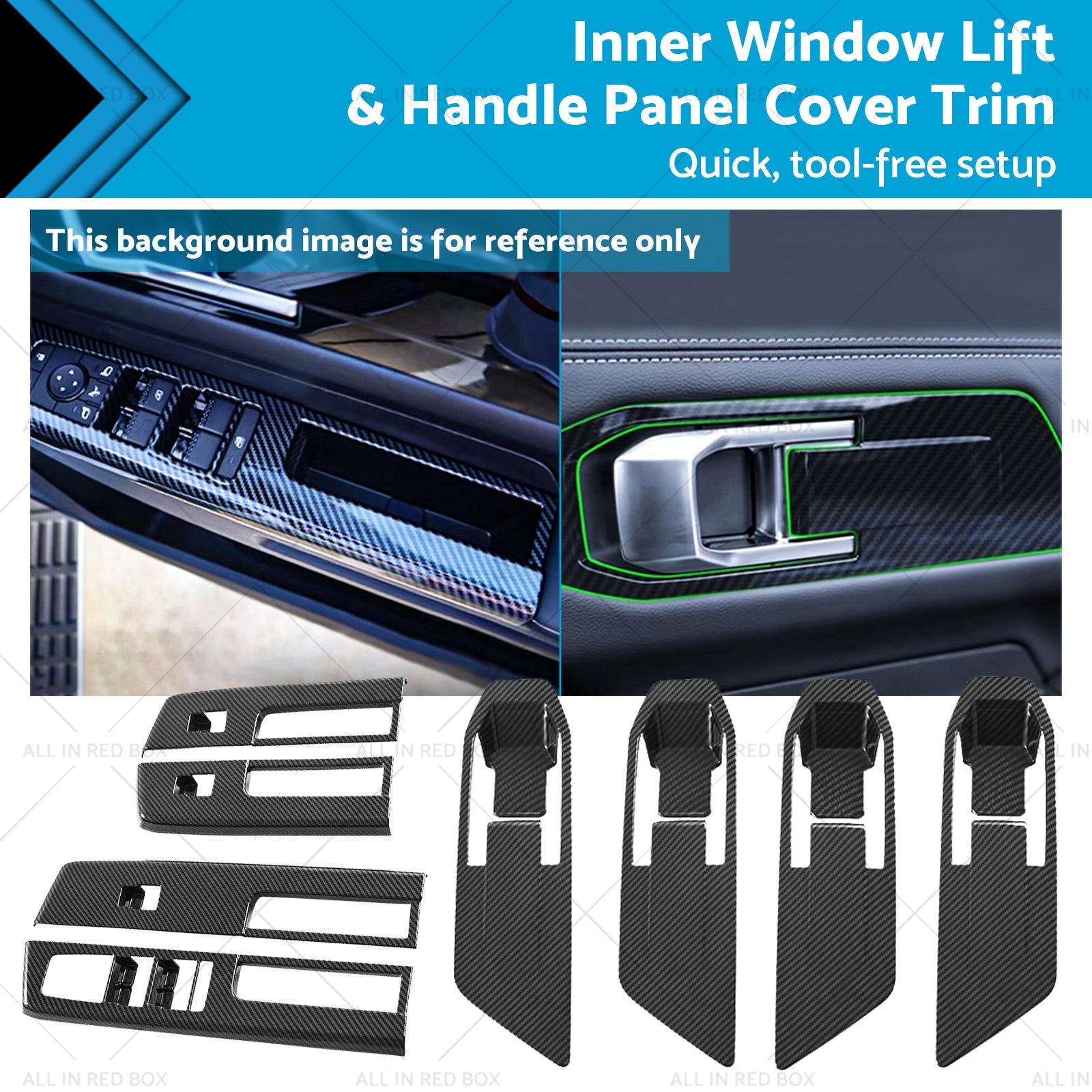Inner Window Lift & Handle Panel Cover Trim Suitable For Mitsubishi Triton 23-25-0