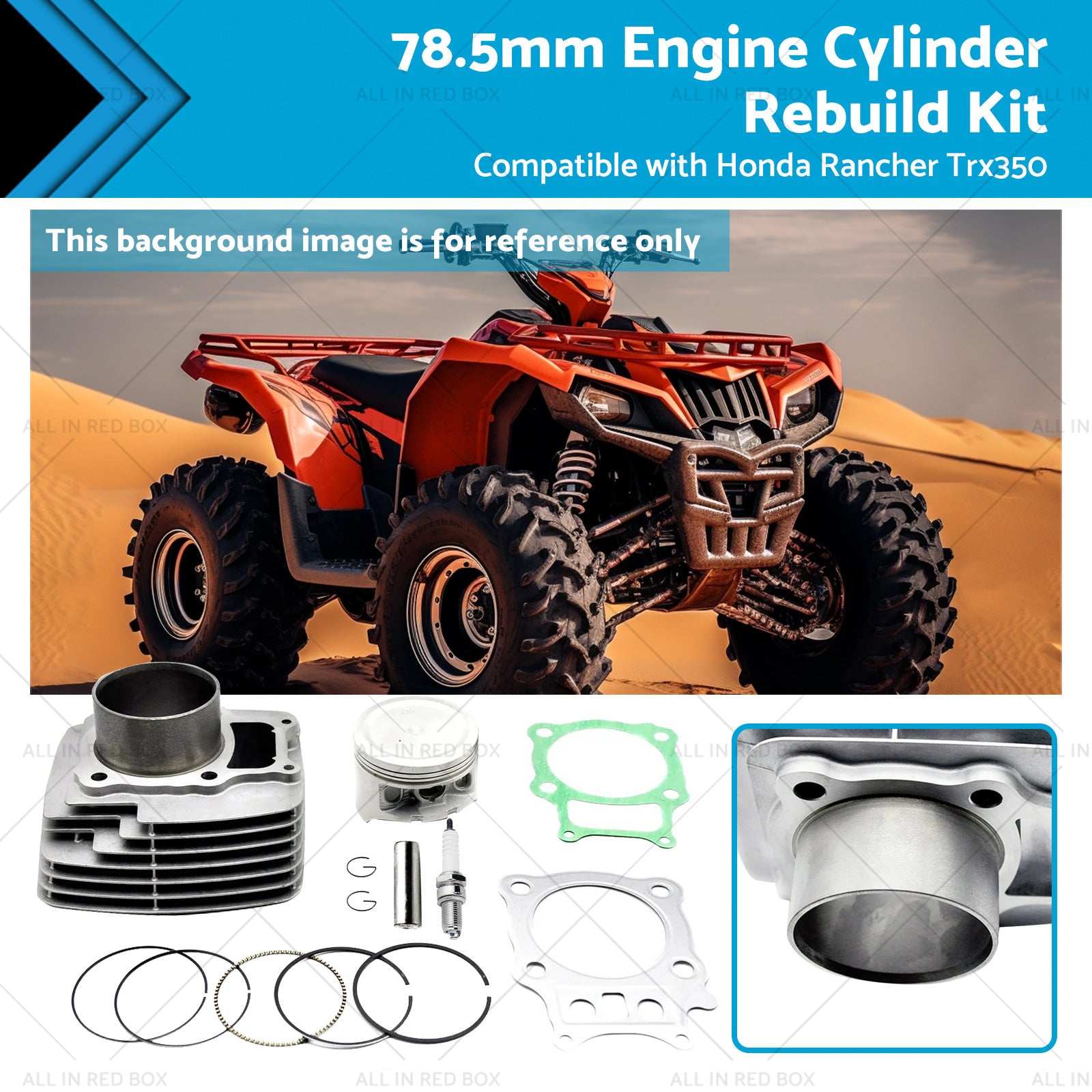 78. 5mm Engine Cylinder Rebuild Kit Suitable for Honda Trx350 Rancher 2000-2006-0