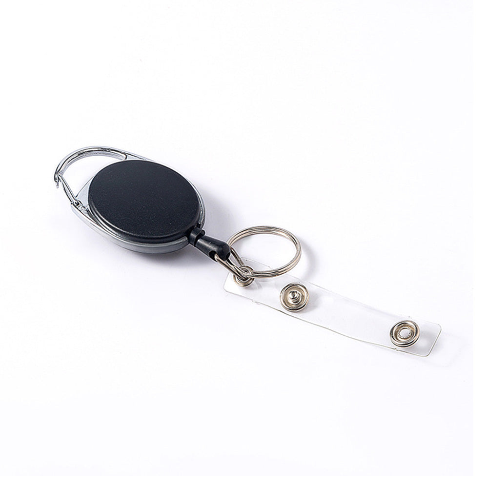 10X Key Rings Retractable Chain ID Pull Holder Reel Belt Clip Extend Recoil Oval-3