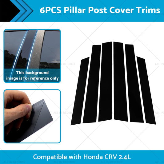 6PCS Black Window Trim Covers Suitable for 07-11 Honda CRV 2. 4L-1