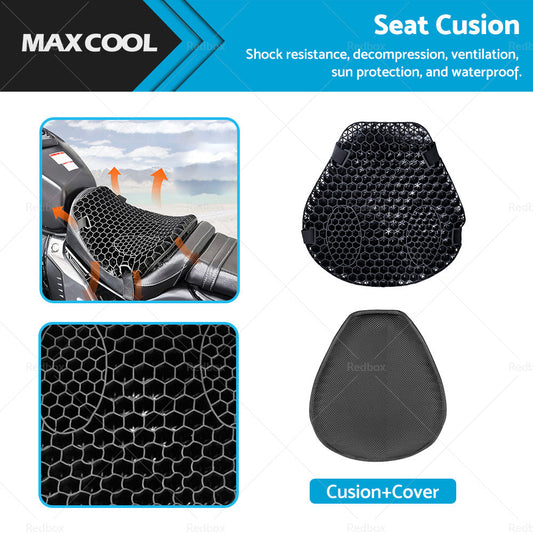 1x Motorcycle Comfort Gel Seat Cushion Pillow Pad Cover Pressure Relief w or sleeve-0