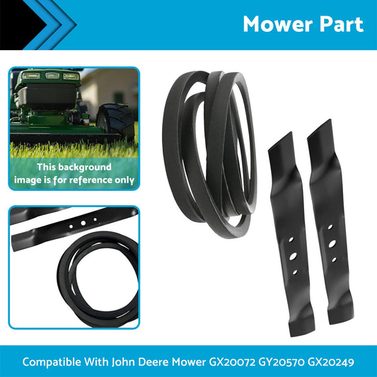 Blade & Belt Set Suitable for John Deere Mower GX20072 GY20570 GX20249 42in-1
