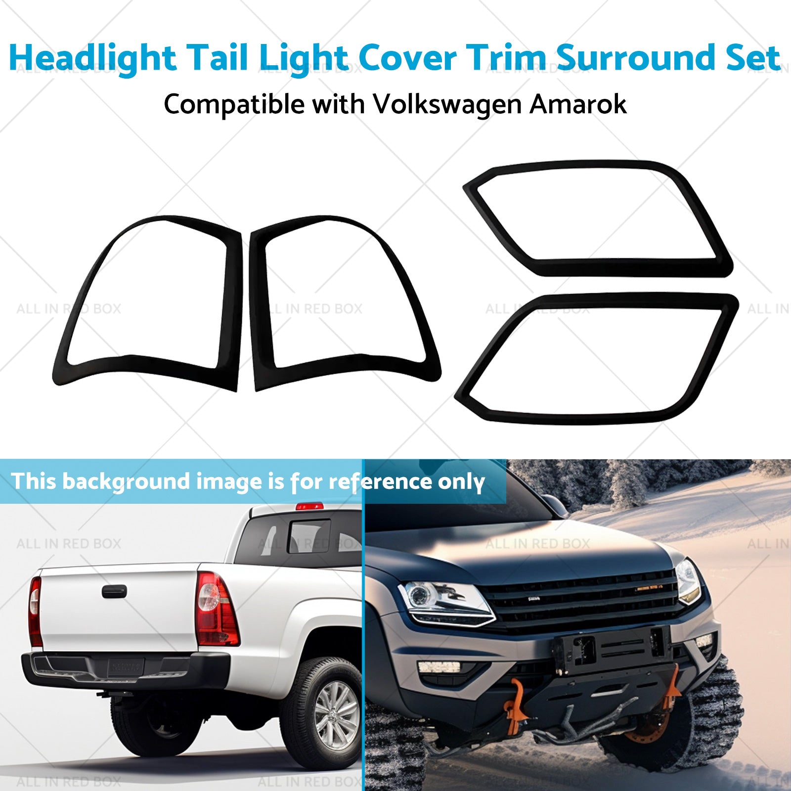 Headlight Tail Light Cover Trim Surround Set Suitablefor Volkswagen Amarok 09-22-4