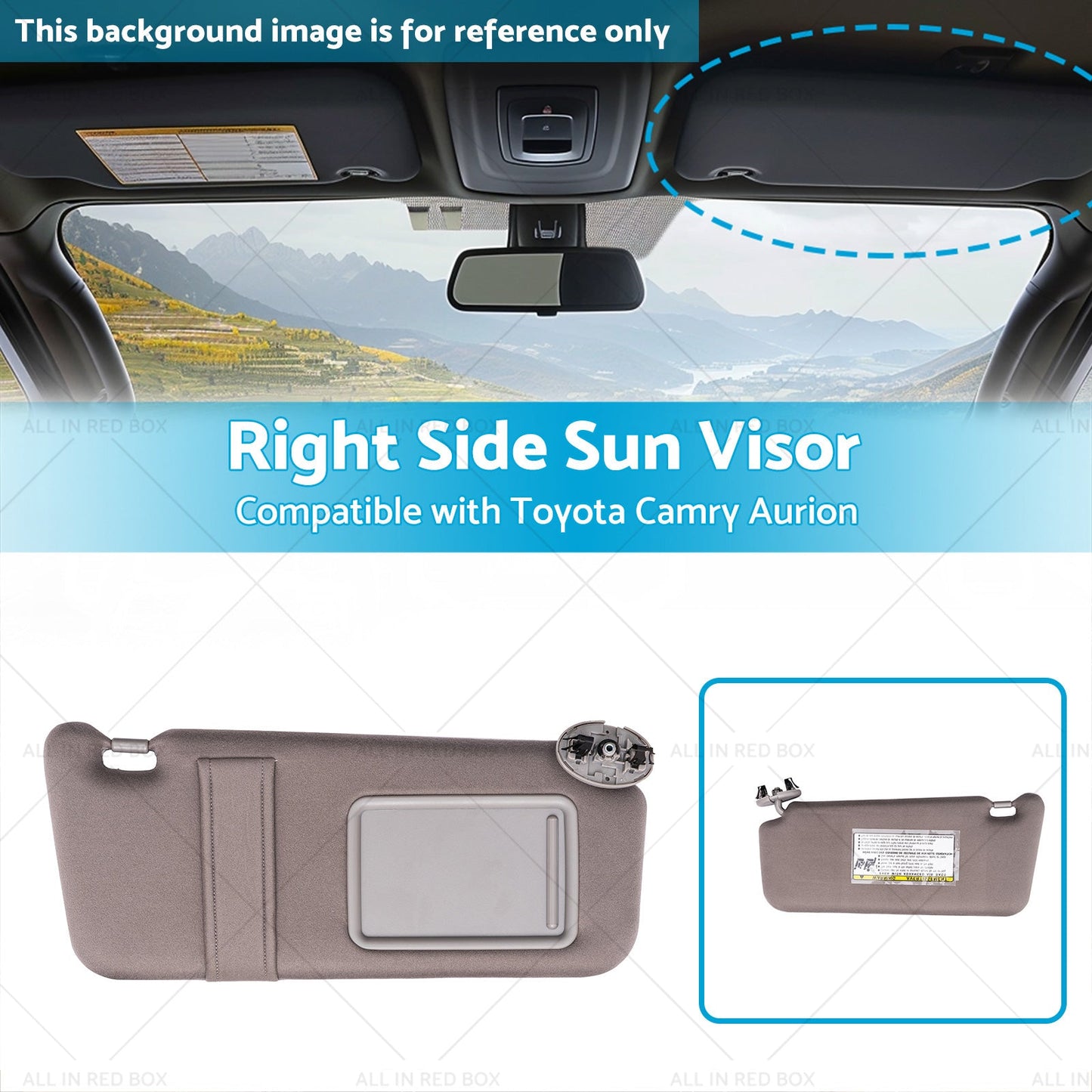 74310-06750-E0 Right Side Sun Visor Suitablefor Toyota Camry Aurion 07-11-2