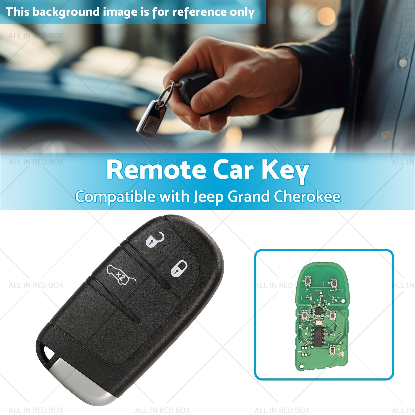 3 Button Smart Car Remote Key Replacement Suitablefor Jeep Grand Cherokee 14-19-2