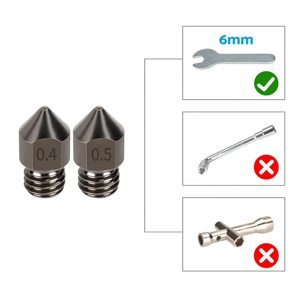 10Pcs Hardened Steel Nozzle Suitable for Creality CR-10 Ender 3 Pro 5 Series-3