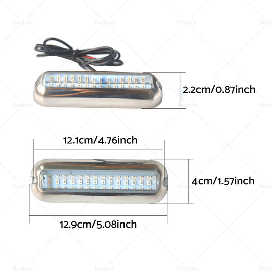 42LED Boat Light Underwater Marine Transom Lights 316 Stainless Steel Pontoon-1