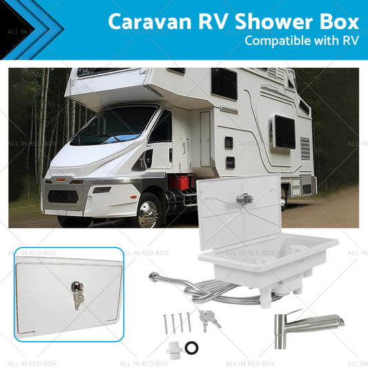 Caravan RV Shower Box Kit External with Lock Exterior Camper Trailer Boat Marine-0