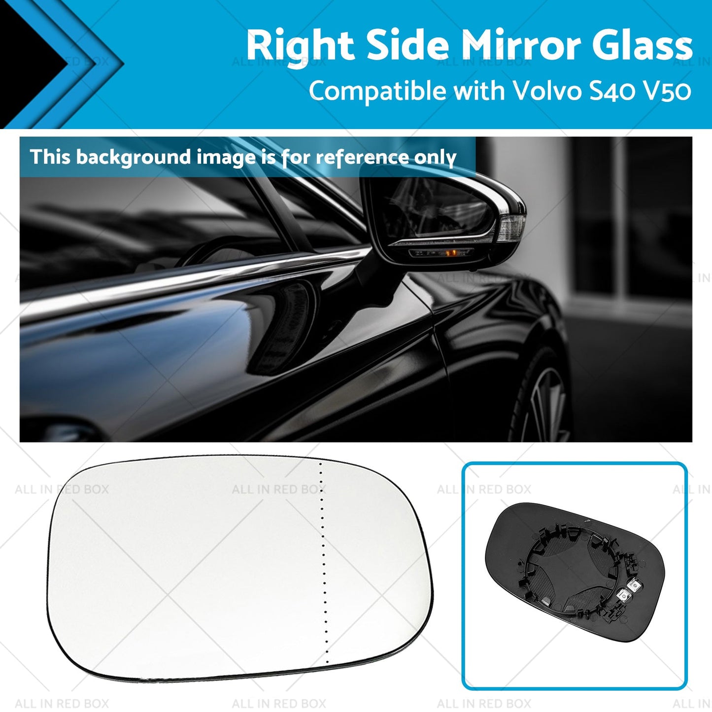 Right Side Mirror Glass Suitablefor Volvo S40 M V50 T5 04-12 Large Blinker Type?-0