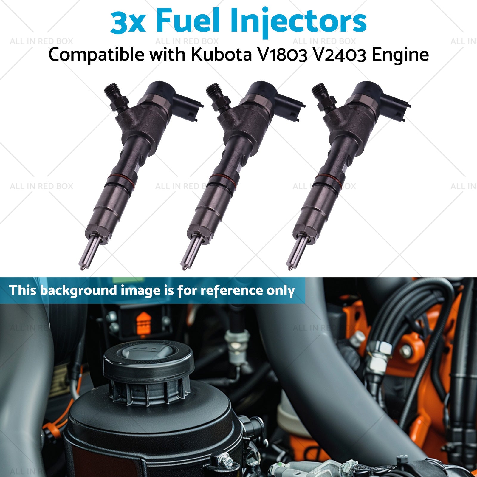 3x Fuel Injectors Suitable for Kubota V1803 V2403 Engine Tractor MX5200F L3301DT-4