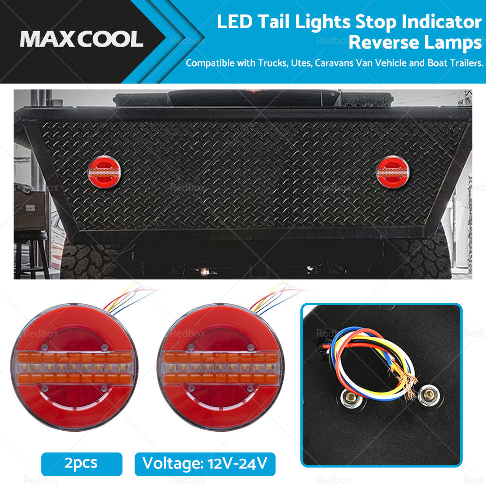 2x LED Tail Lights Stop Indicator Reverse Lamps Suitable For Trailer Truck Ute-0