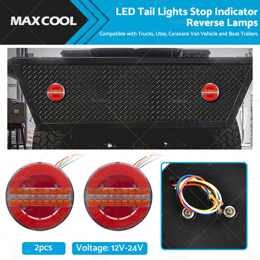 2x LED Tail Lights Stop Indicator Reverse Lamps Suitable For Trailer Truck Ute-0