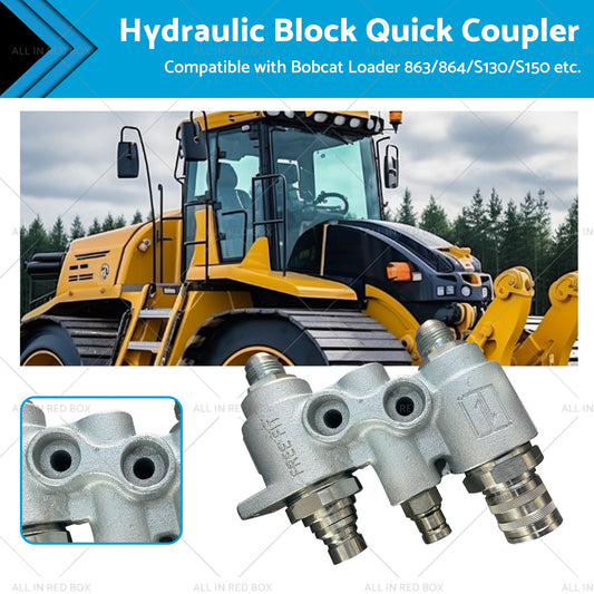 For Bobcat Hydraulic Block Quick Coupler Flat Face FFH Auxillary Valve 6678076-0