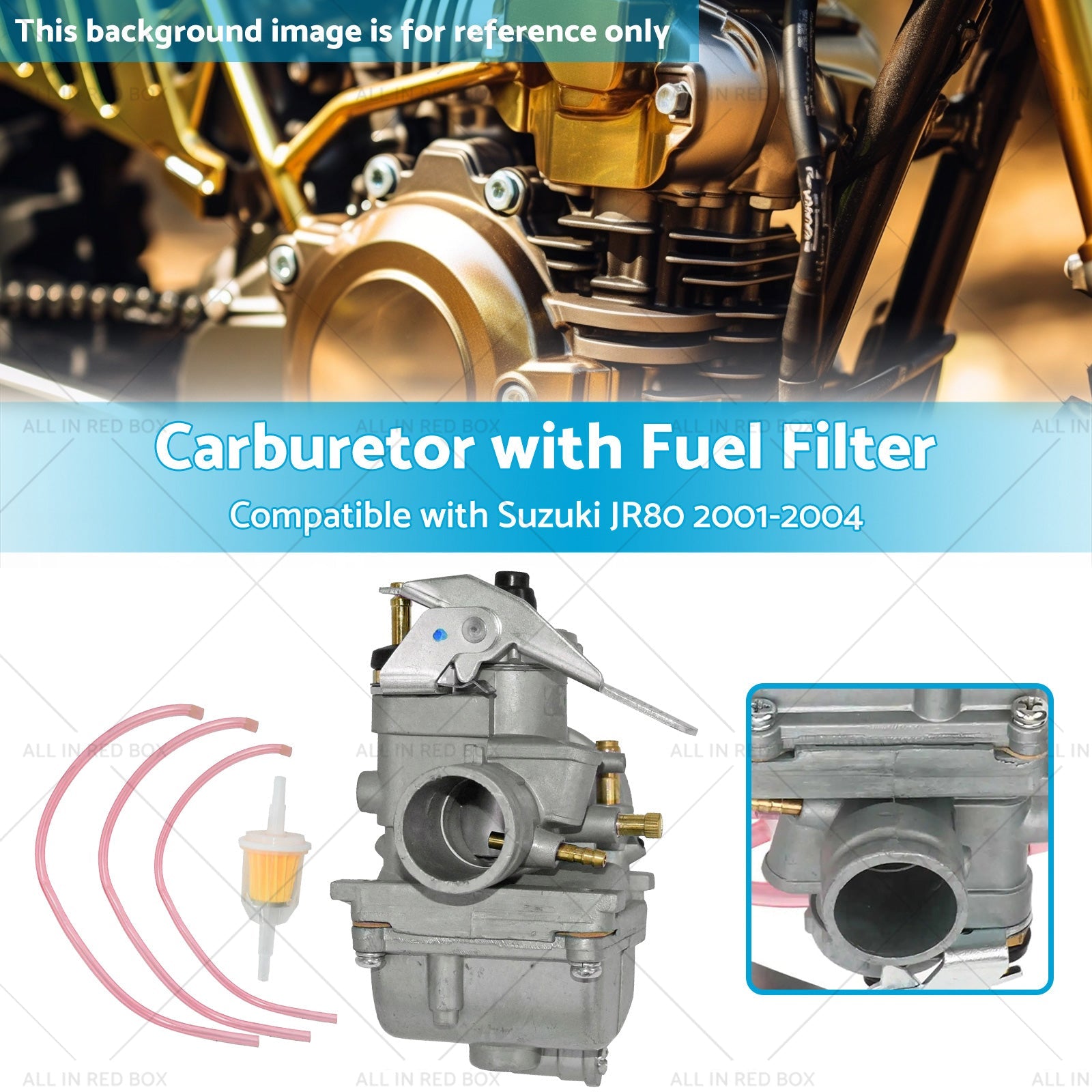 1x Carburetor with Fuel Filter Assembly Suitable for Suzuki JR80 2001-2004 Bike-2