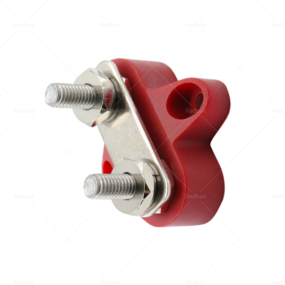 M6 Bus Bar Terminal Block Heavy Duty Red Dual Power Distribution Stud-4