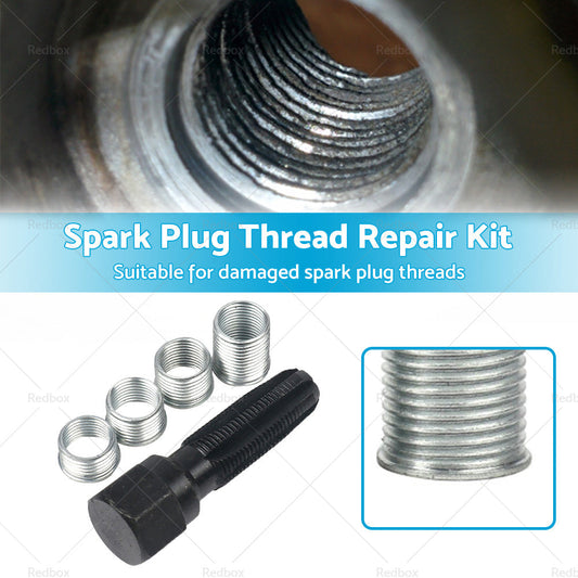 4 Inserts Helicoil Thread Reamer Tap Repair  and  14MM Spark Plug Repair Kit-1