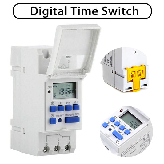 AU Local Digital LCD Power Programmable DIN Rail Timer Time Switch Relay AC 220V-1