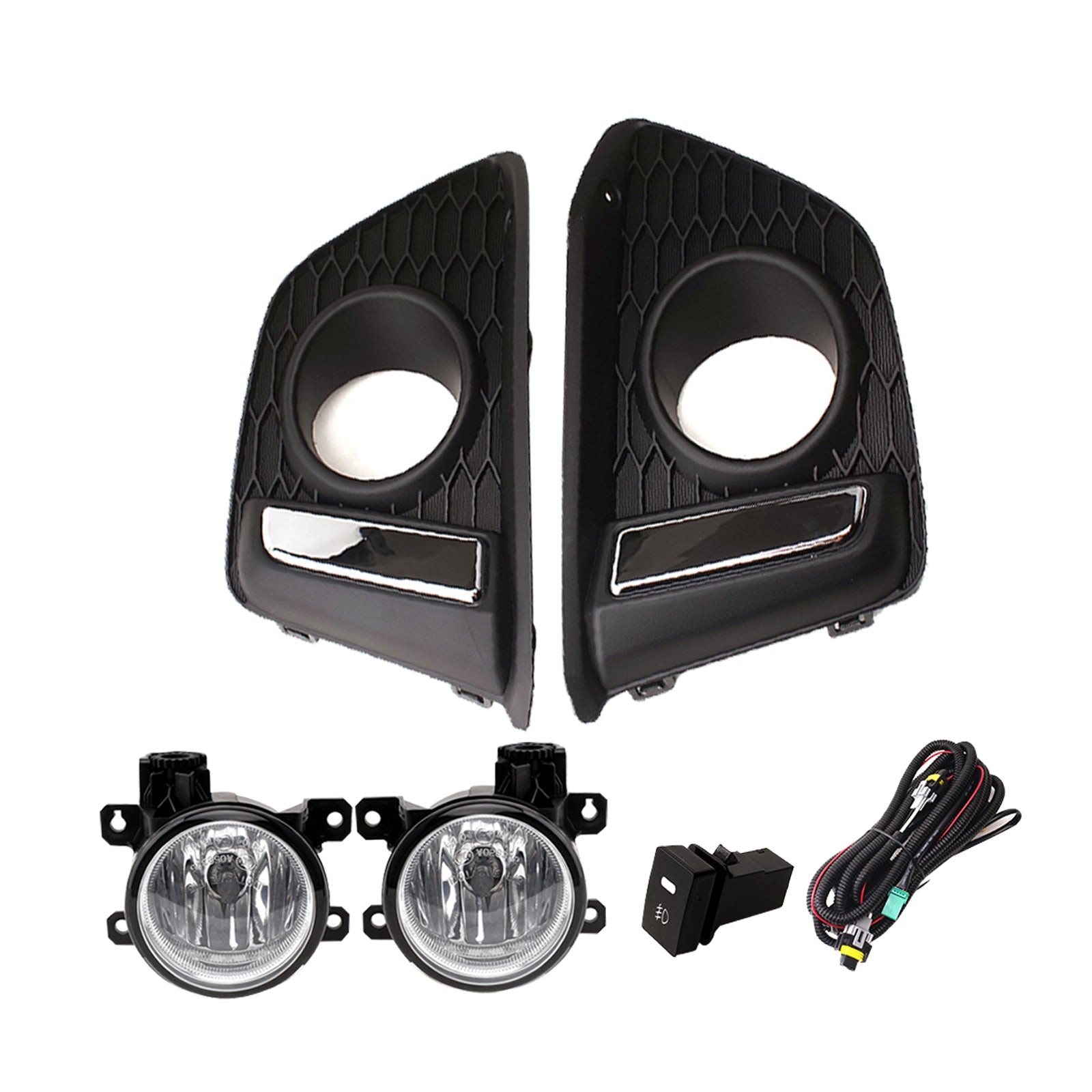 Full Set Fog Light Spot Driving Lamp Kit Suitable For Honda Jazz GF 2014-2017-0