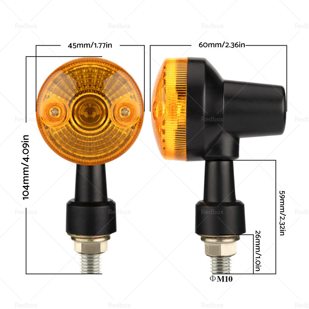 4 x Classic Motorcycle Indicators Blinkers Turn Signals Light Amber Universal-3