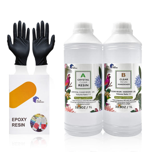 2Ltr Epoxy Resin 1:1 AB Kit Art DIY UV Crafts Glass & Water Clear Epoxy Coating-0