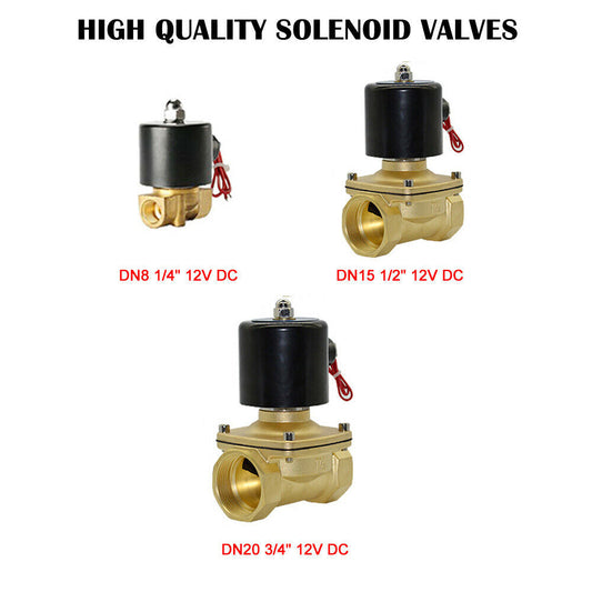 2 Way Electric Solenoid Valve Water Air Brass N/C Gas Oil Normally Closed DC 12V-1