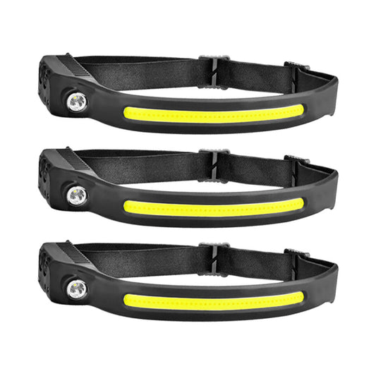 Waterproof COB LED Headlamp Motion Sensor Head Torch USB Rechargeable Headlight-0