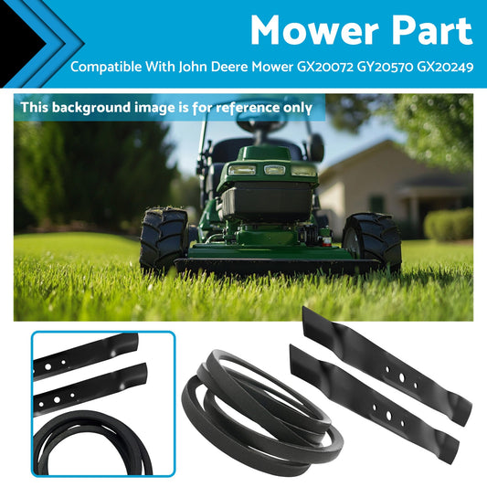 Blade & Belt Set Suitable for John Deere Mower GX20072 GY20570 GX20249 42in-0