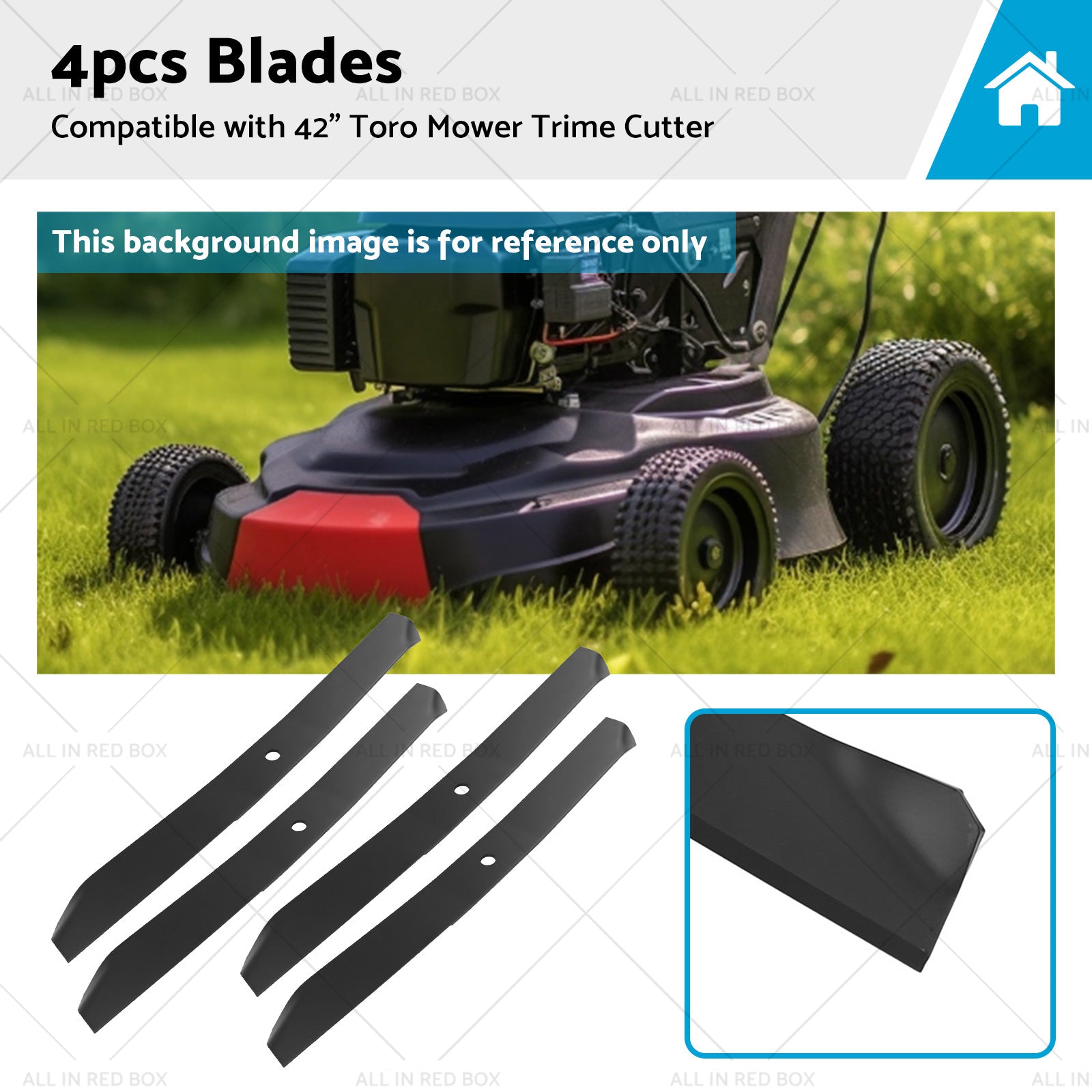 4x Blade Suitable for 42inch Toro Mower Trime Cutter Z420 106-2247-03 106-2247-0