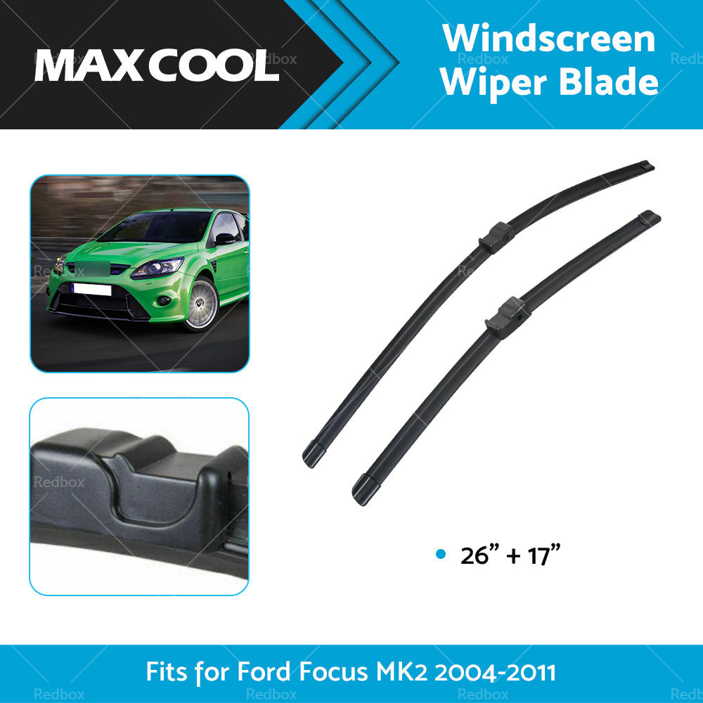Pair Front Windscreen Wiper Blades 26 inch   17 inch  Fits For Ford Focus MK2 2004-2011-2