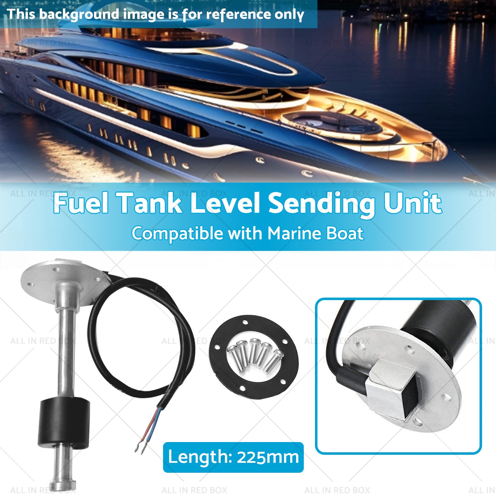 225mm Marine Boat Water Sender Fuel Tank Level Sending Unit Sensor 240-33ohm-2