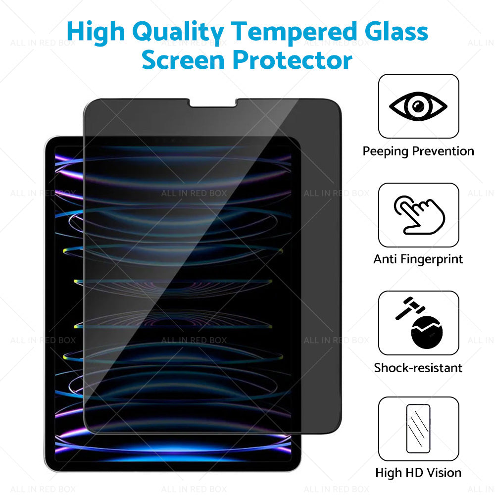 Privacy Tempered Glass Screen Protector Suitable For iPad Pro 3rd-6th 12. 9  11-2