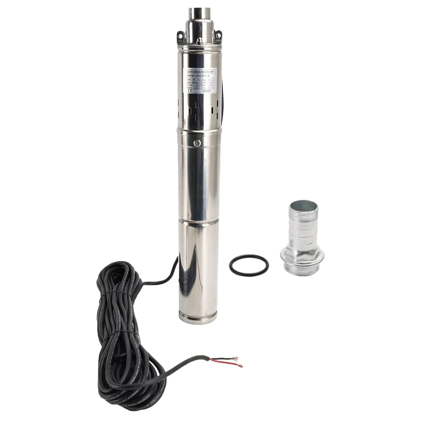 3in 48V 750W Deep Well Solar Submersible Bore Hole Water Pump With 15M Line-0