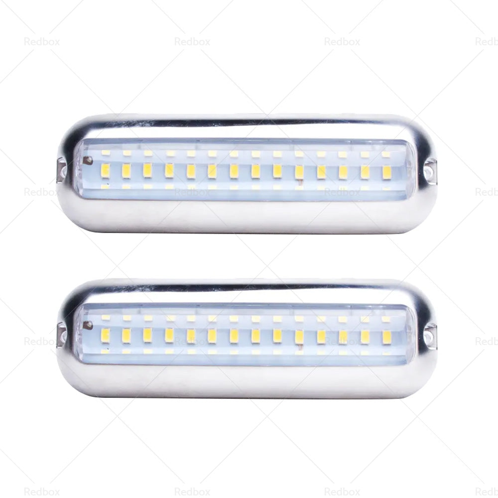 Pair 42LED Boat Light Stainless Steel Underwater Pontoon For Marine Boat Transom-1