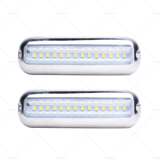 Pair 42LED Boat Light Stainless Steel Underwater Pontoon For Marine Boat Transom-1