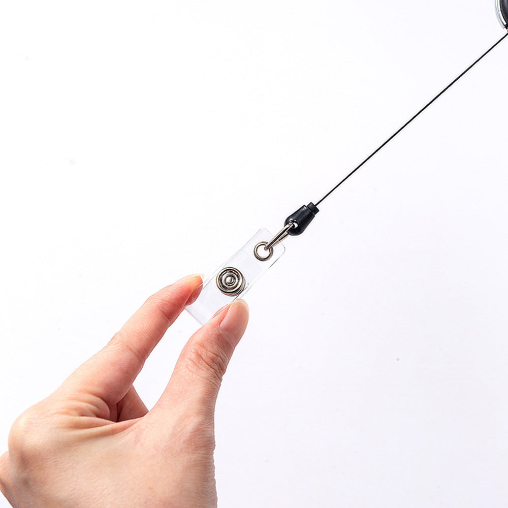 10X Key Rings Retractable Chain ID Pull Holder Reel Belt Clip Extend Recoil Oval-1