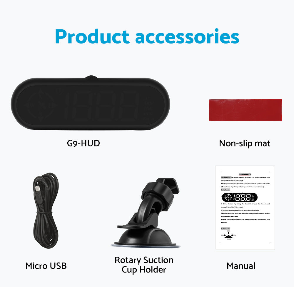 Universal Head-Up Display (HUD) Speedometer with LED Digital GPS and Overspeed Alarm Suitable For Cars-4