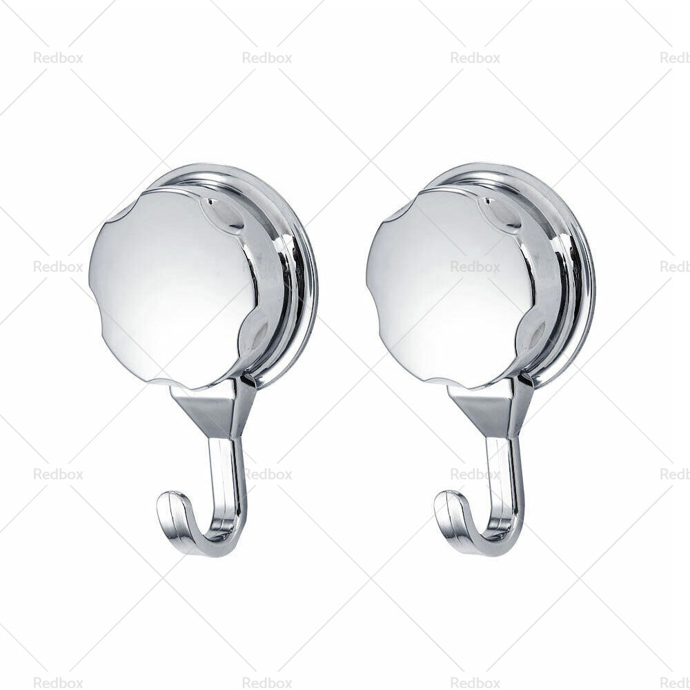 2PCS Strong Vacuum Suction Cup Hook Bathroom Kitchen Towel Shower Hooks Holder-5