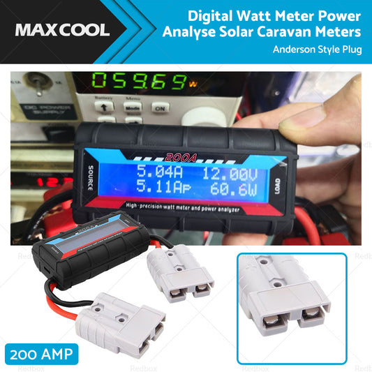 200 Amp Digital Watt Meter Power Analyser Solar Caravan Anderson Style Plug 12V-0