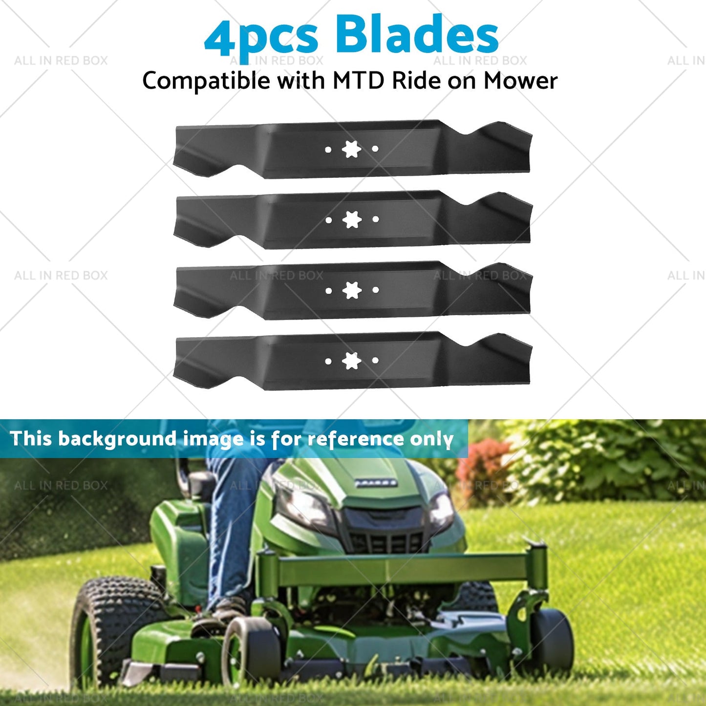 4x Blades Suitable for 38 inch  MTD Ride on Mowers 6 Point Centre Hole 742-0654-3