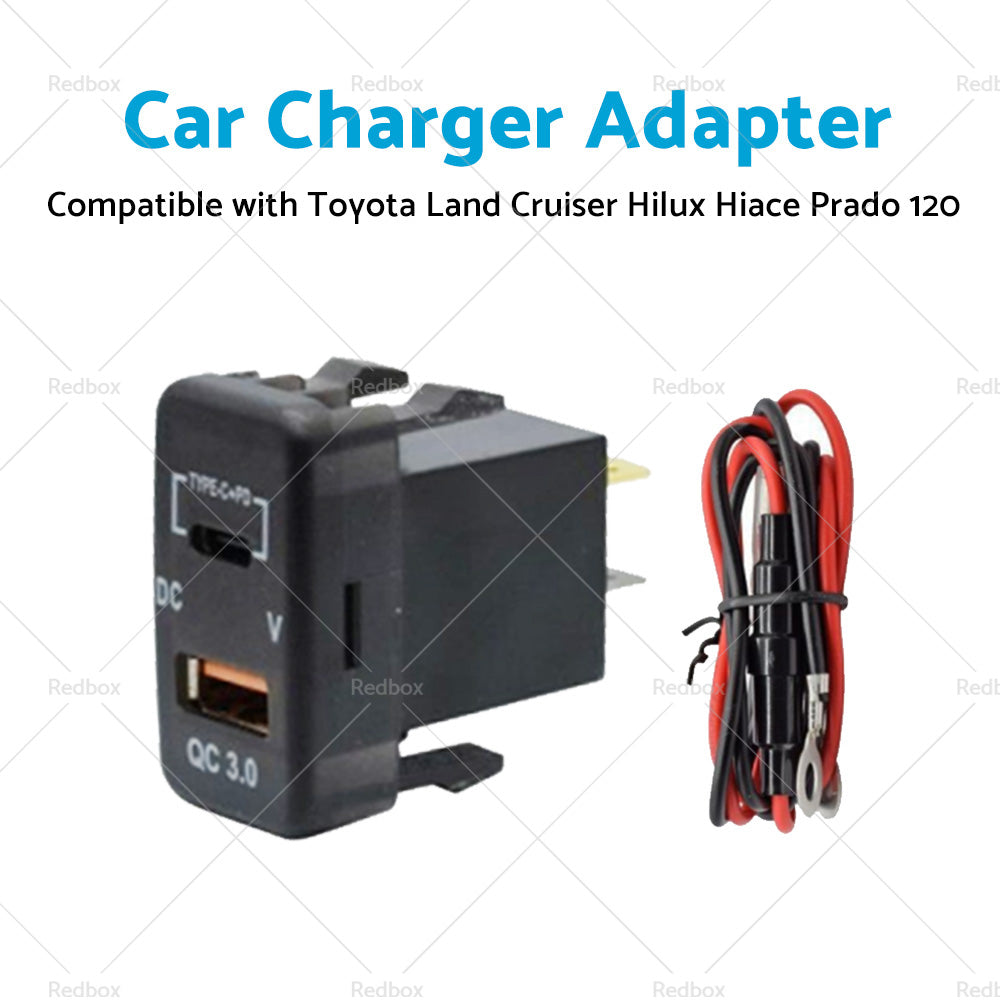 Type-C  USB Car Charger Adapter Voltmeter Suitable For Land Cruiser Prado 120-3