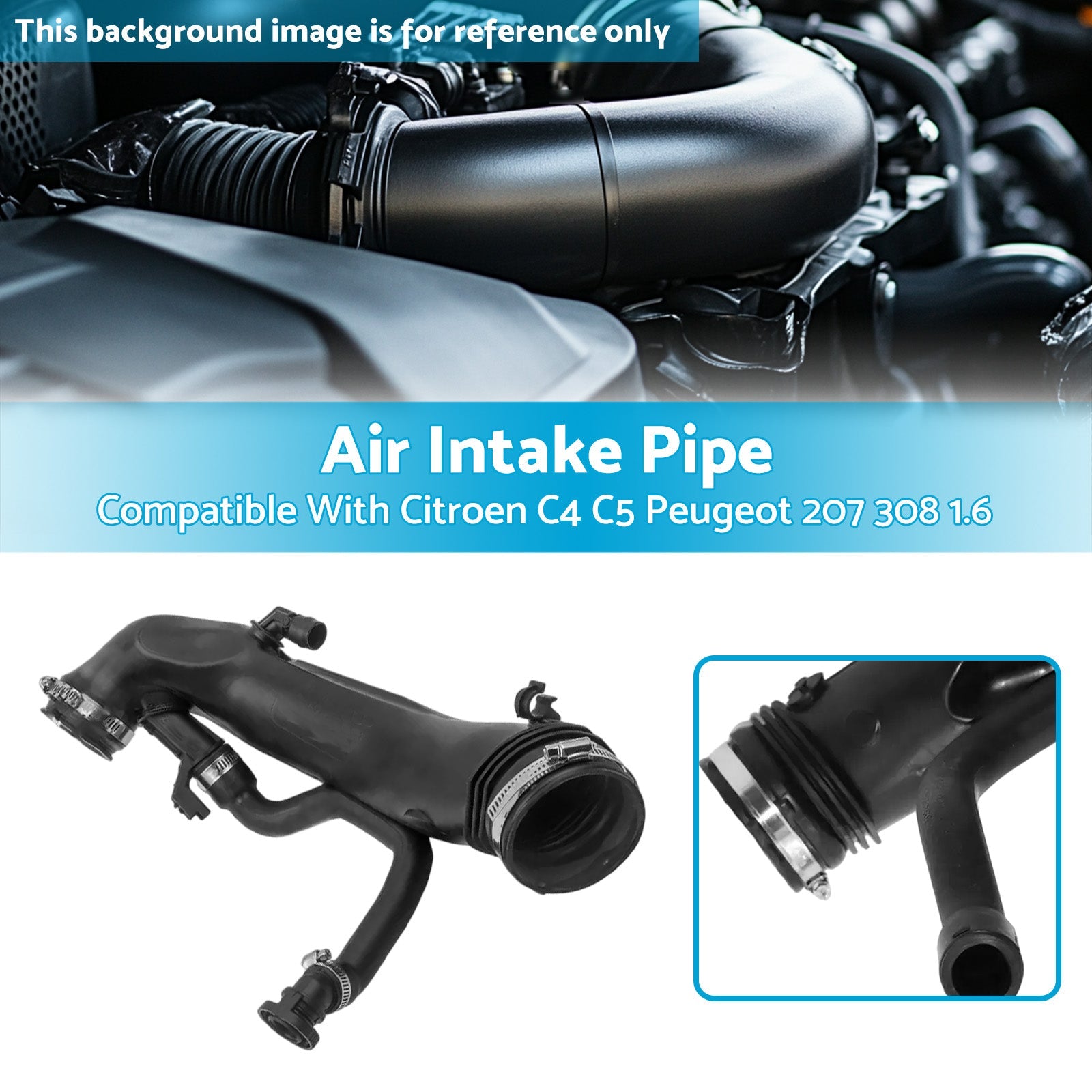 Air Intake Pipe Hose Suitable For Citroen C4 C5 Peugeot 207 308 3008 5008 1.6-2