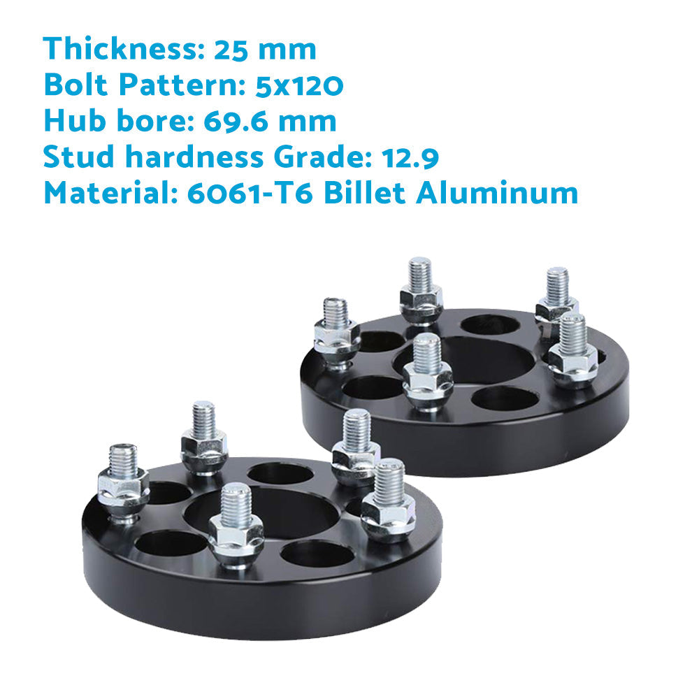 25mm Bolt-On Wheel Spacers Suitable For Holden Commodore VB-VZ 5x120 69.6-4