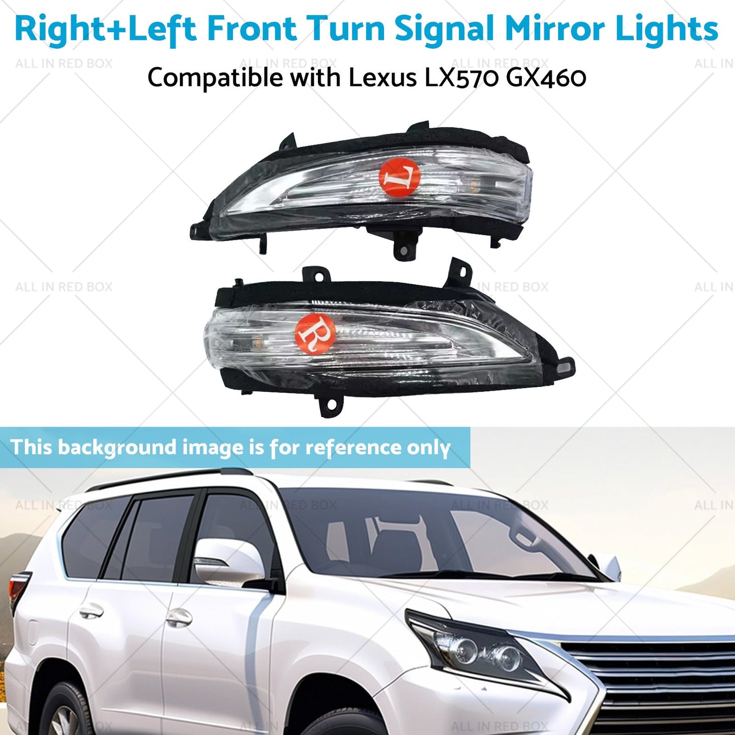 RightLeft Front Turn Signal Mirror Lights Suitable for Lexus 13-20 GX460 LX570-4