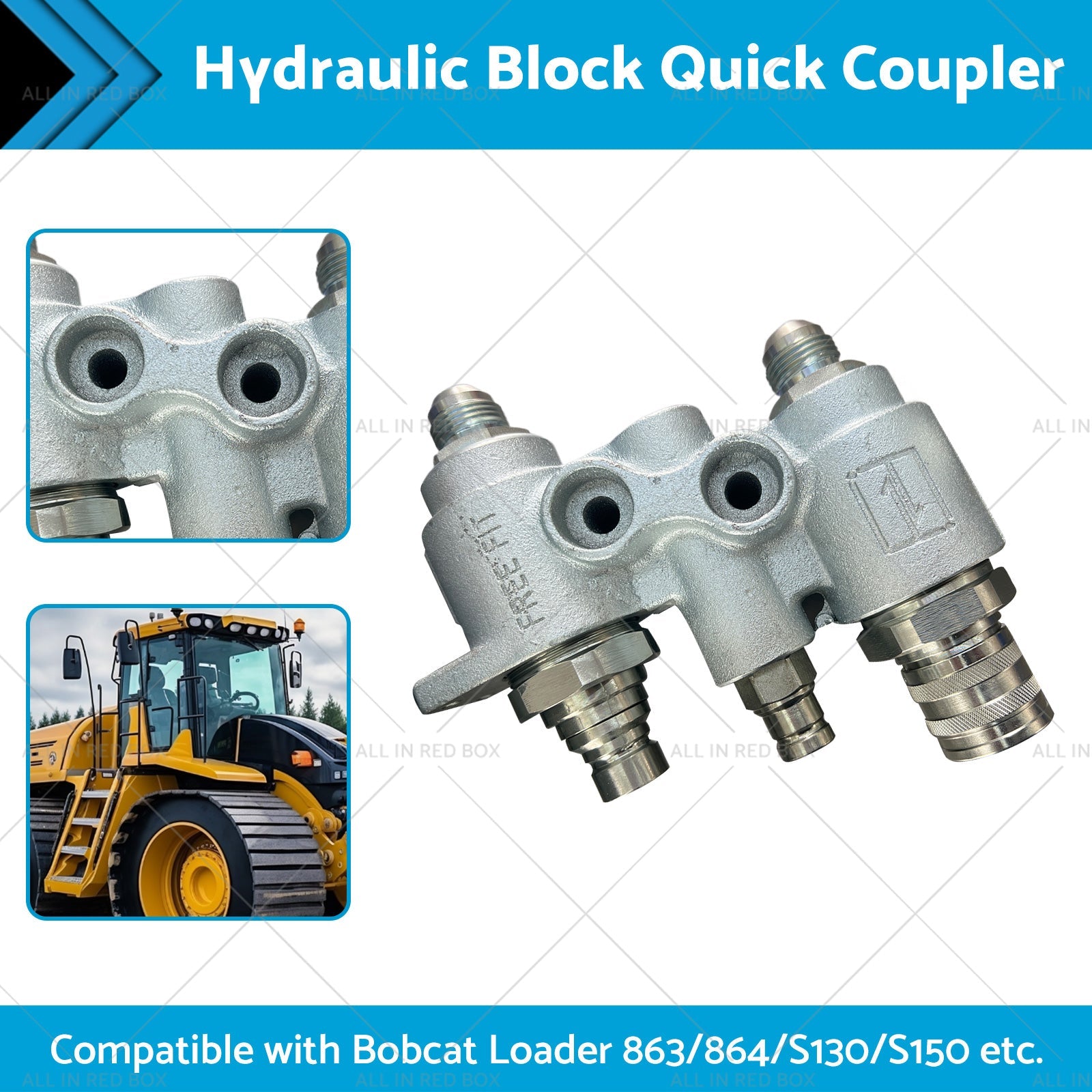 For Bobcat Hydraulic Block Quick Coupler Flat Face FFH Auxillary Valve 6678076-1