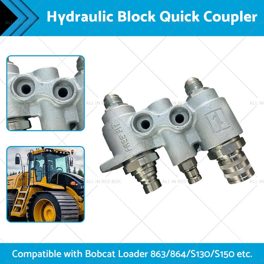 For Bobcat Hydraulic Block Quick Coupler Flat Face FFH Auxillary Valve 6678076-1