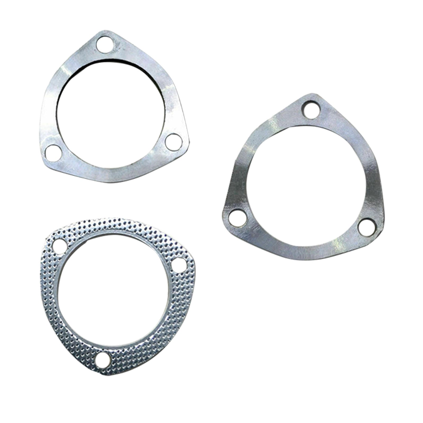 Universal Exhaust Flange Plate Set 304 Stainless Steel 2.5" 63mm 3 Bolt Gasket-4