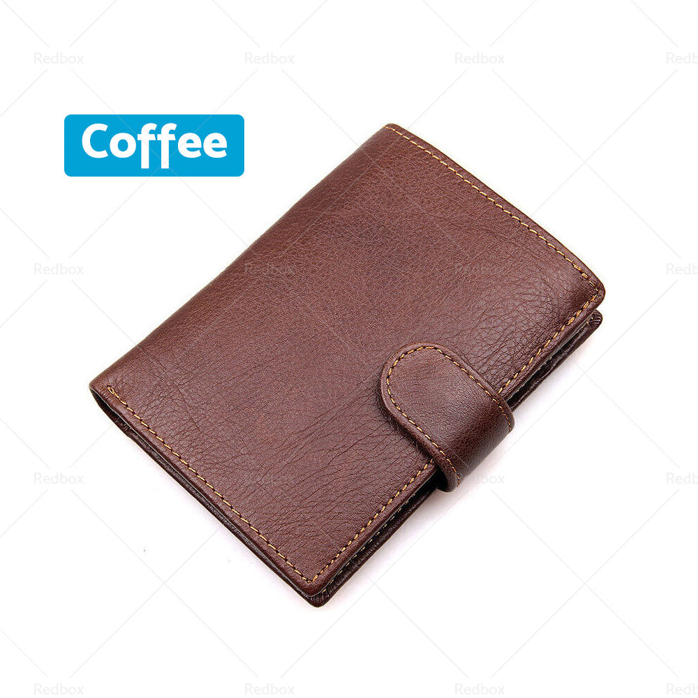 RFID Blocking Leather Wallet Slim Mens Purse Trifold Credit Card Holder-3