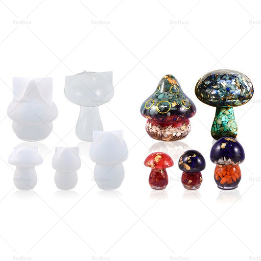 5 Styles Mushroom Epoxy Resin Casting Craft Molds Silicone Molds DIY Home Decor-1