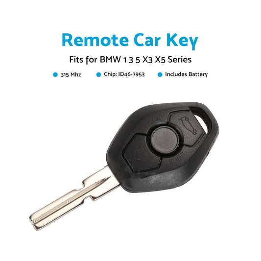 3 Buttons 315MHz Complete Remote Car Key w or Chip ID46 Suitable for BMW 3 5 Series X3 CAS2-1